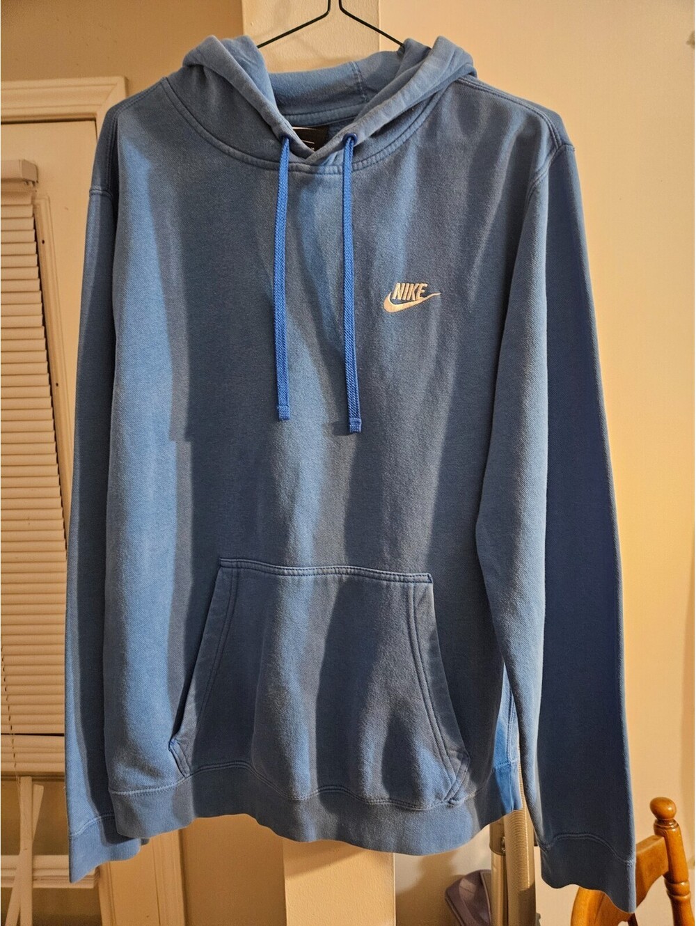 Nike Men's Club Hoodie Pullover - Light Blue-Size Medium